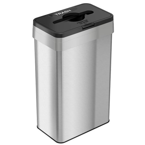HLS Commercial 21 Gallon Stainless Steel Rectangular Open Top Trash Can With Odor Filters