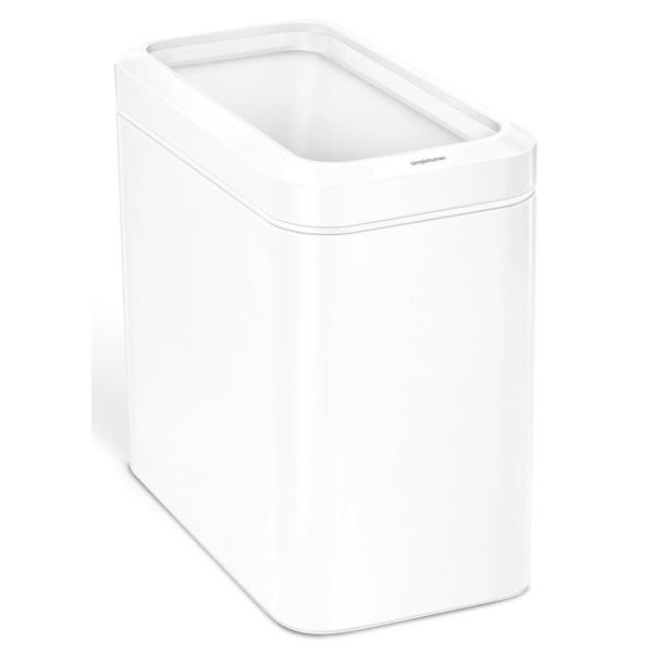 Simplehuman 6.6 Gallon Slim Open-Top Wastebasket/Trash Can (White)