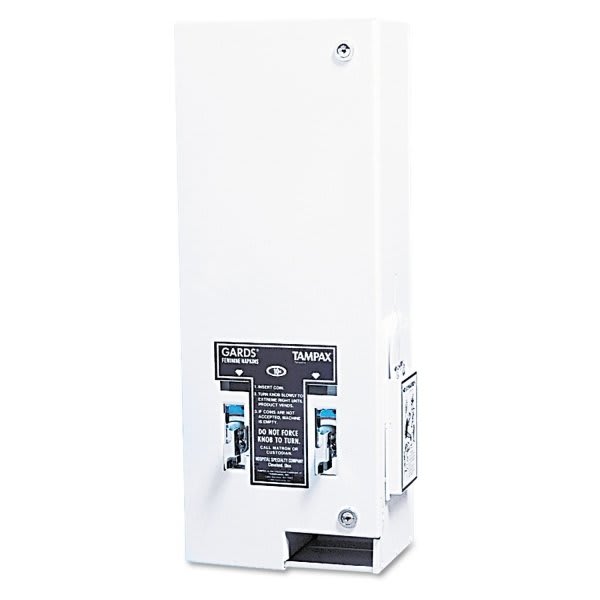 Hospeco White Dual Sanitary Napkin/Tampon Dispenser