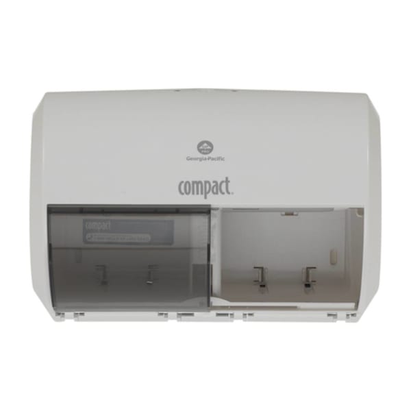 Compact Coreless 2-Roll Side-By-Side Toilet Paper Dispenser (White)
