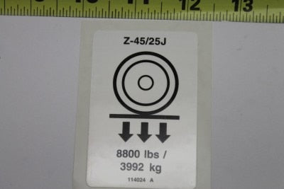 Genie Part # 114024GT – Decal, Label, Wheel Load
