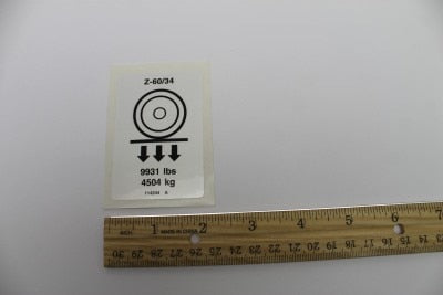 Genie Part # 114244GT – Decal, Label, Wheel Load Z60