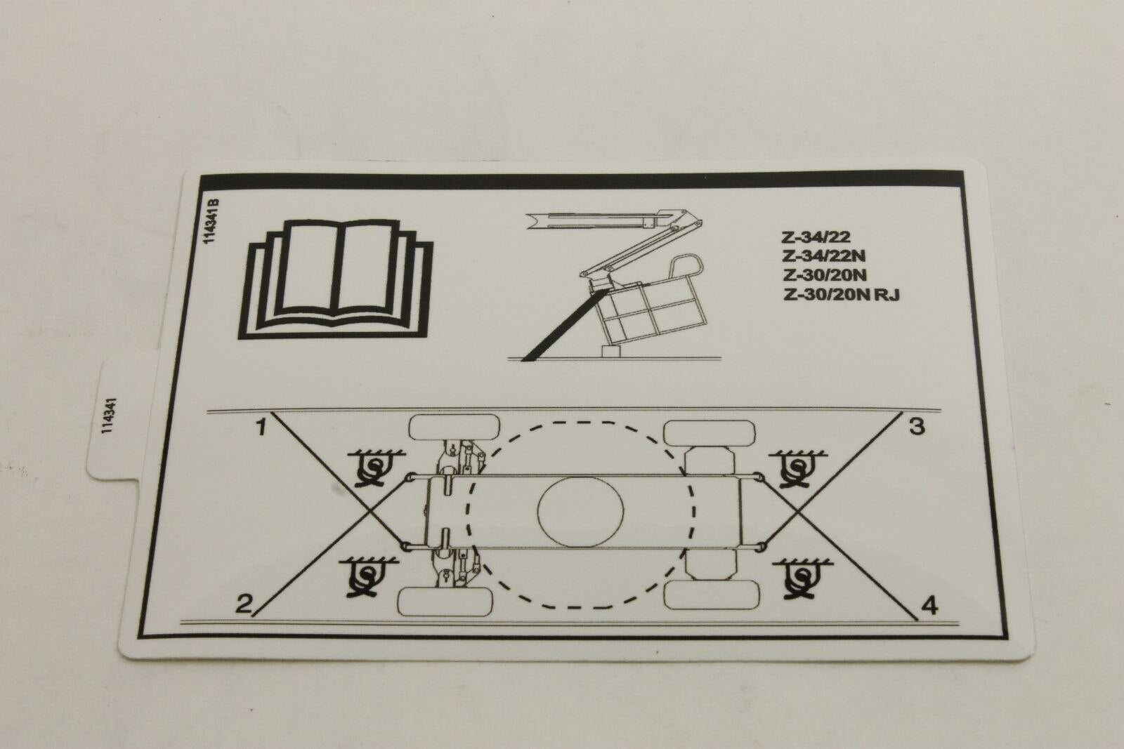 Genie Part # 114341GT – Decal, Label, Transport Diagram