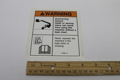 Genie Part # 114356GT – Warning No Load Chart