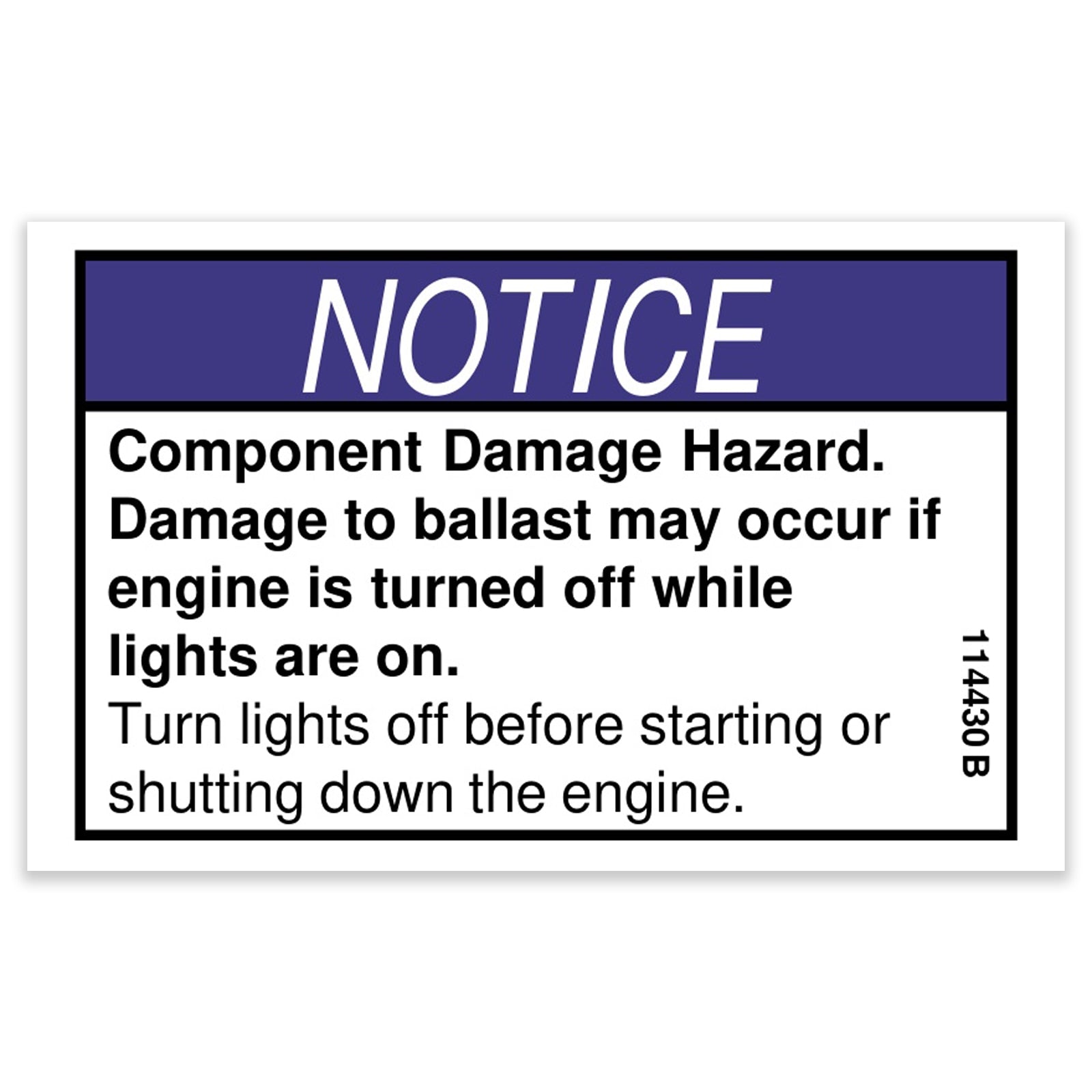 Genie Part # 114430GT – Decal, Notice, Comp Damage Hzd