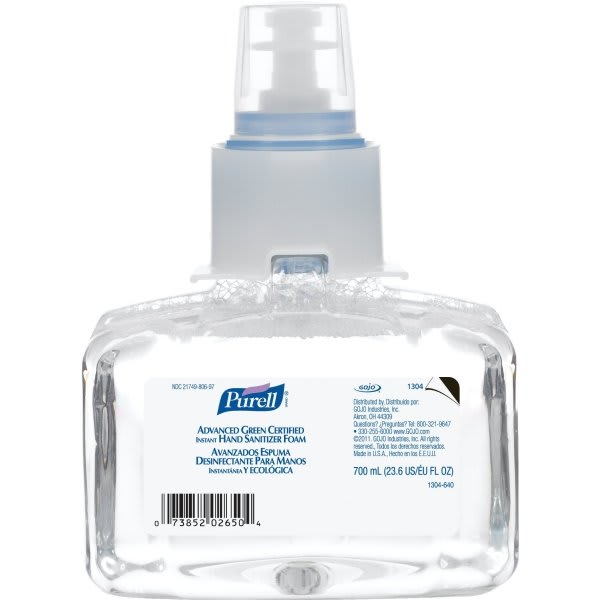 Purell 700 Ml Fragrance Free Advanced Green Certified Hand Sanitizer Foam (3-Case)
