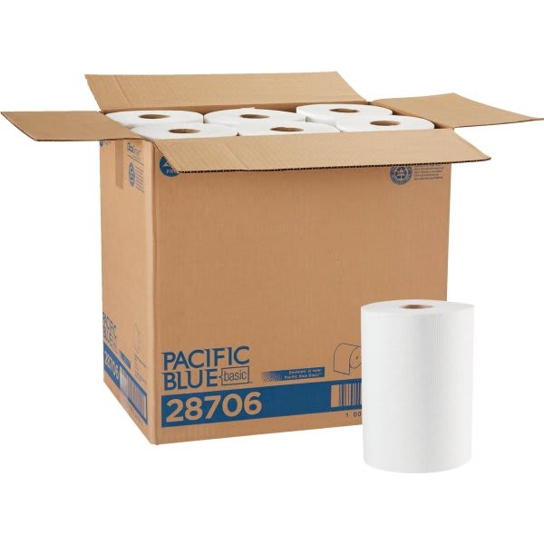 Pacific Blue Basic™ Hardwound Paper Towels (12 Rolls-Case)