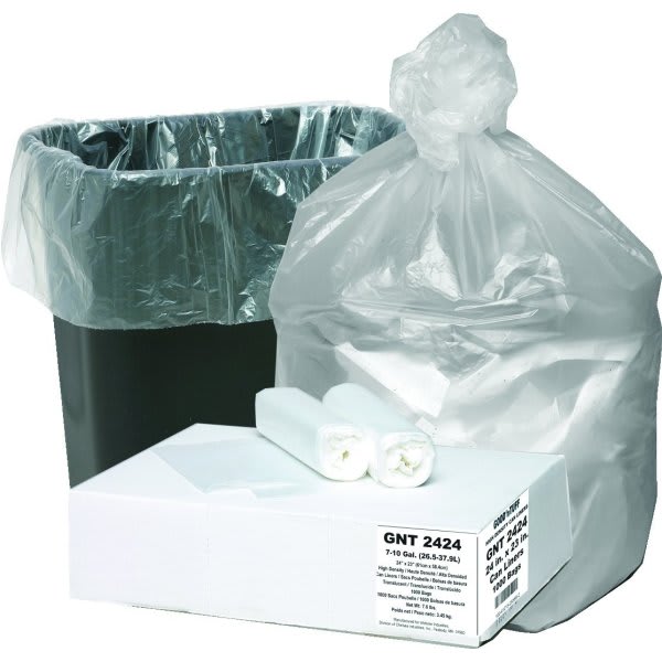 Maintenance Warehouse Can Liner 7 Gal. 6 Mic High-Density, Natural, 20" X 22" Pack Of 2000