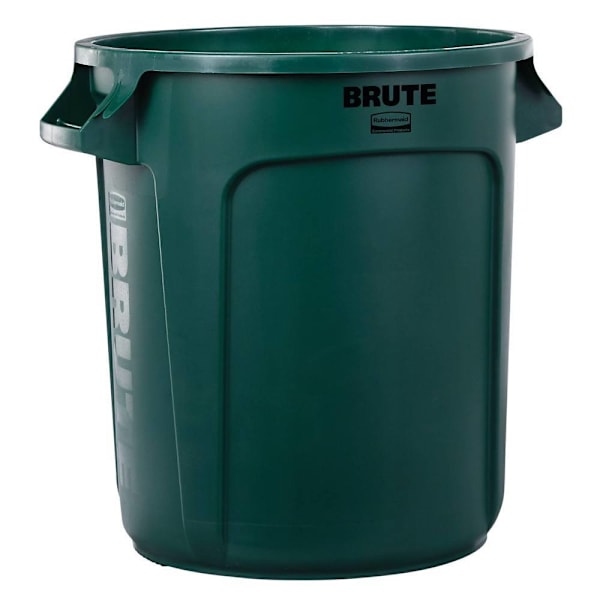 Rubbermaid Commercial BRUTE 10 Gal. Round Trash Can, Dark Green, 6-Pack