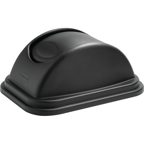 Rubbermaid Commercial Untouchable 10.25 Gal Black Rectangle Large Wastebasket Lid (6-Pack)