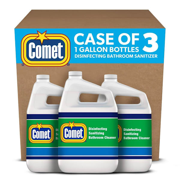 P&G PRO Comet Liquid Disinfecting-Sanitizing Bathroom Cleaner, Citrus, 1 Gal, Package Of 3