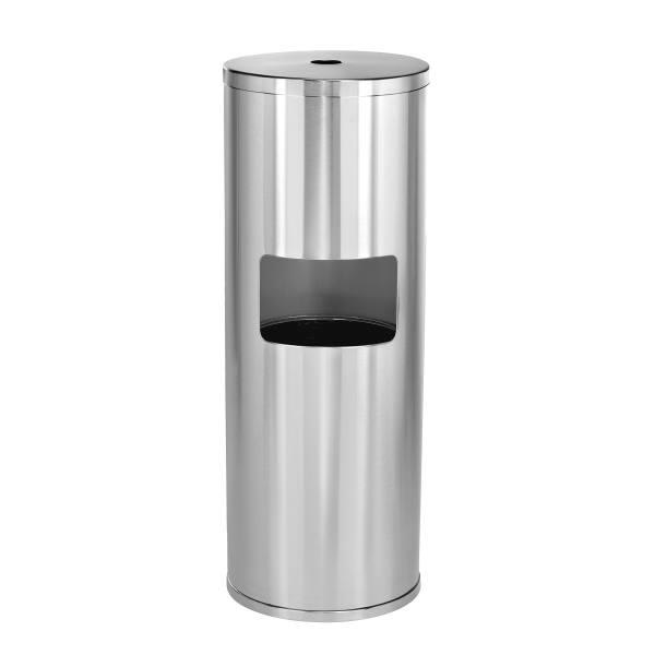 Alpine Industries Stainless Steel Trash Can With Built-In Gym Wipe Dispenser