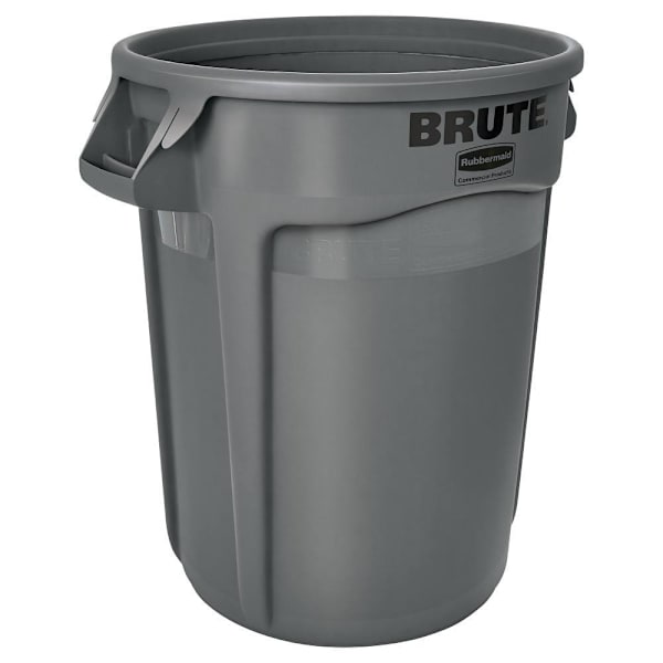 Rubbermaid Commercial BRUTE 32 Gal. Round Trash Can, Vented, Gray
