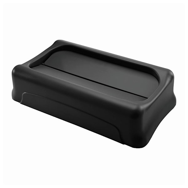 Rubbermaid Commercial Slim Jim Rectangular Swing Trash Can Lid, Black