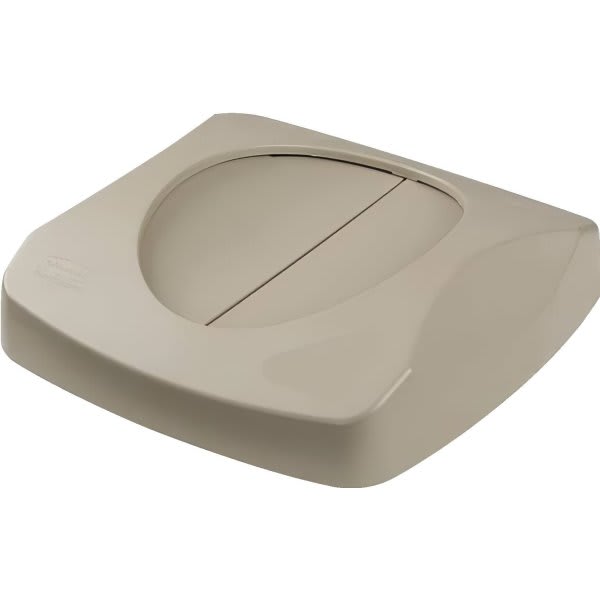 Rubbermaid Commercial 23 Gallon Untouchable Square Swing Trash Can Lid (Beige)