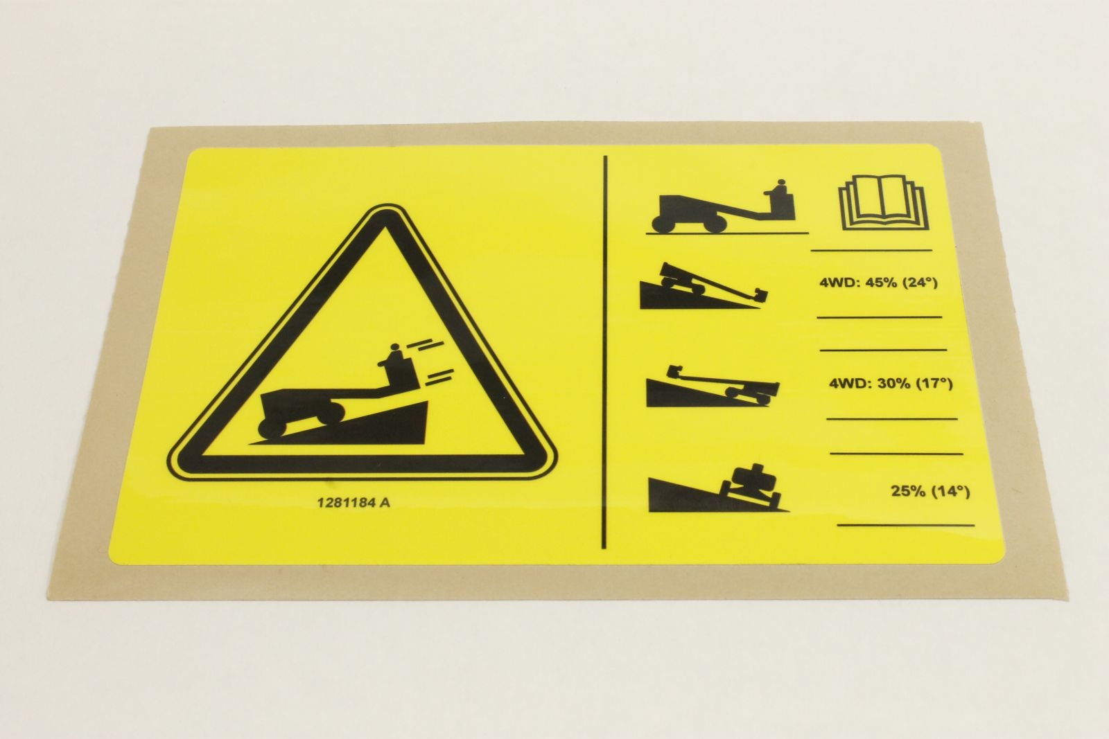 Genie Part # 1281184GT – Decal, Warning, Runaway Machine, Symbol