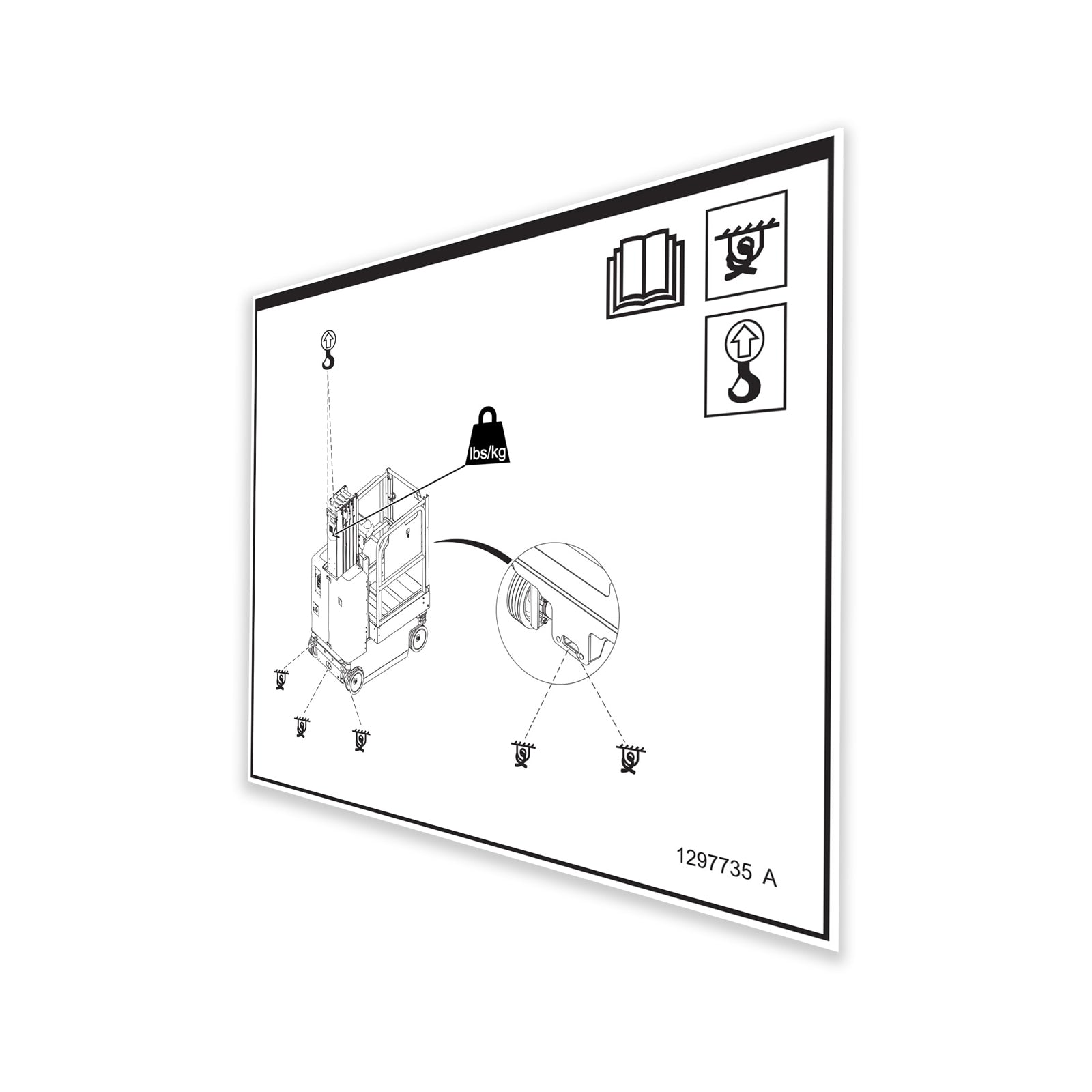 Genie Part # 1297735GT – Decal, Label-Transport Diagram