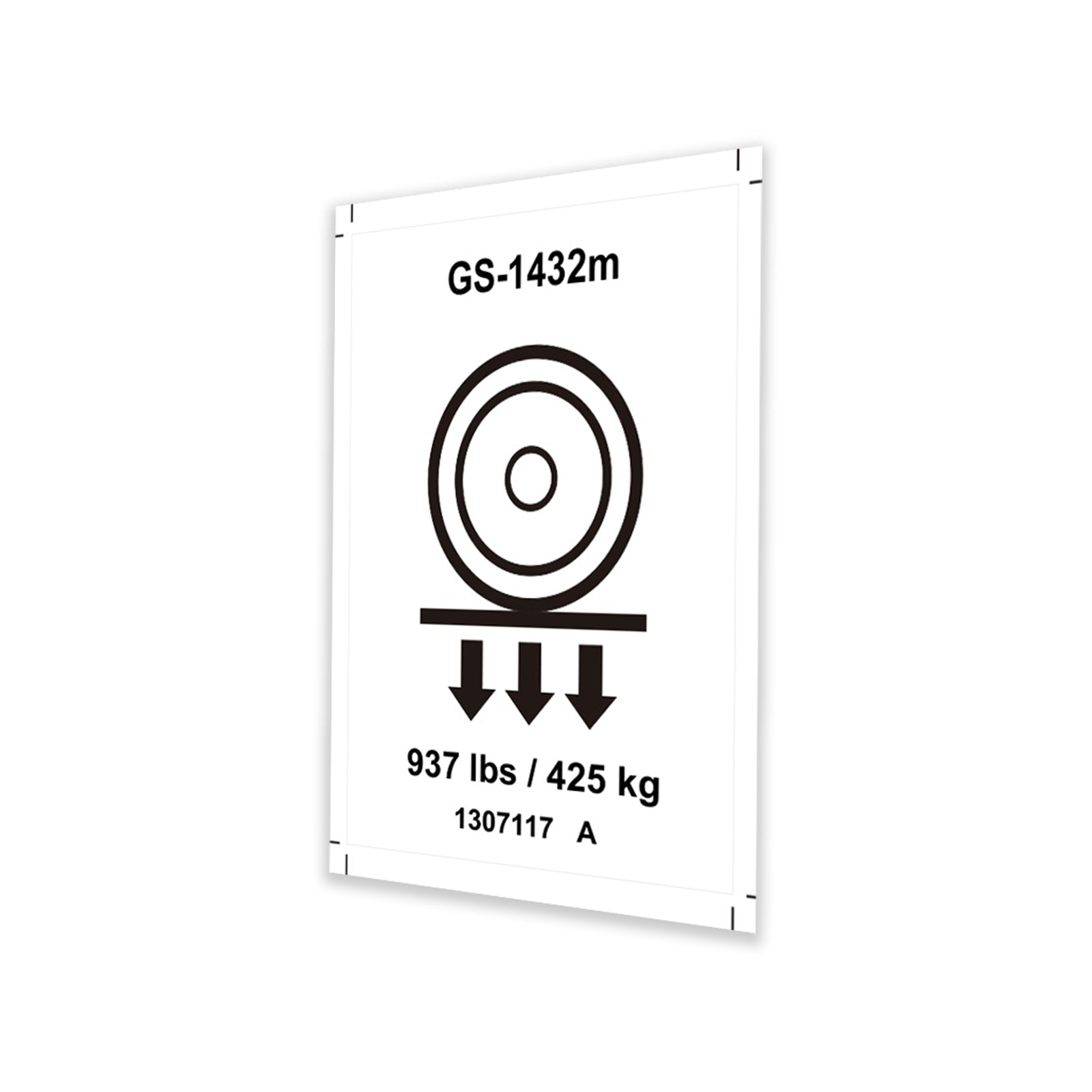 Genie Part # 1307117GT – Decal, Lable, Wheel Load