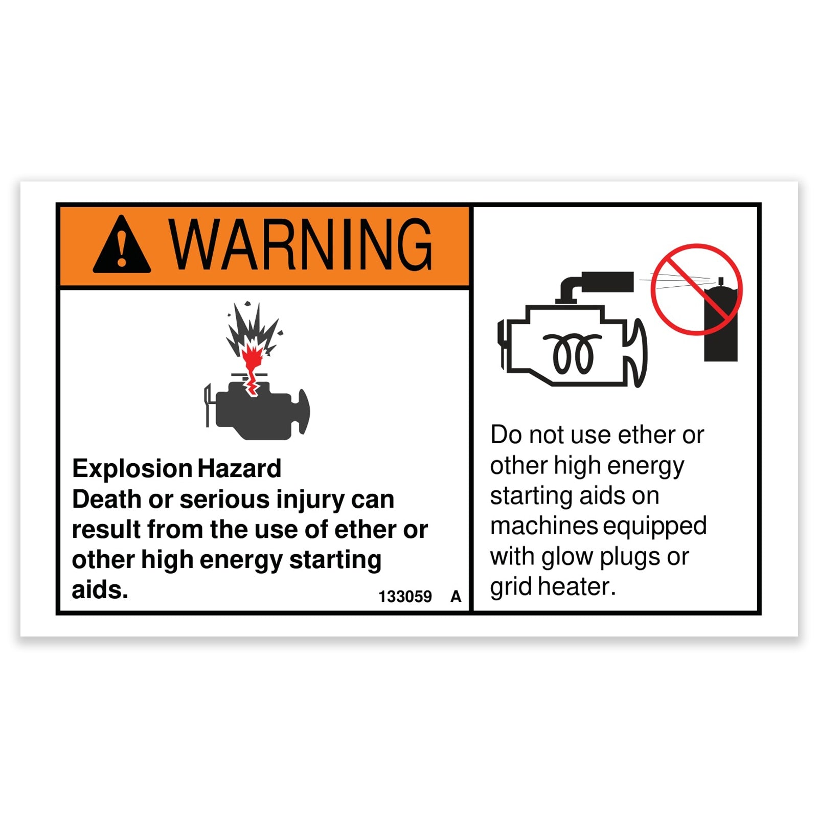 Genie Part # 133059GT – Decal, Warning-Explosion/Engine
