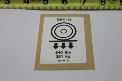 Genie Part # 133194GT – Decal, Label, Wheel Load