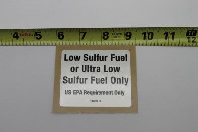 Genie Part # 133278GT – Decal, Low/Ultra Low Sulfur Fuel