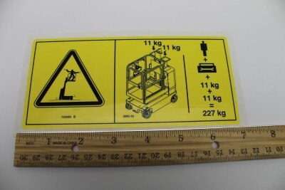 Genie Part # 133280GT – Decal-Danger,Max Cap-Tray,Sym