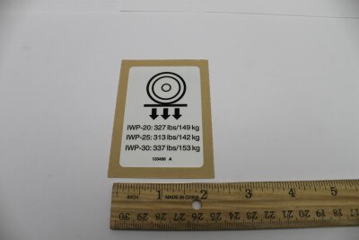 Genie Part # 133496GT – Decal, Label, Wheel Load, IWP
