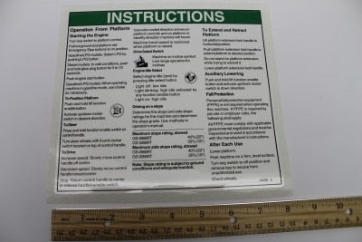 Genie Part # 133563GT – Decal, Notice, Inst, Plat-GS68RT