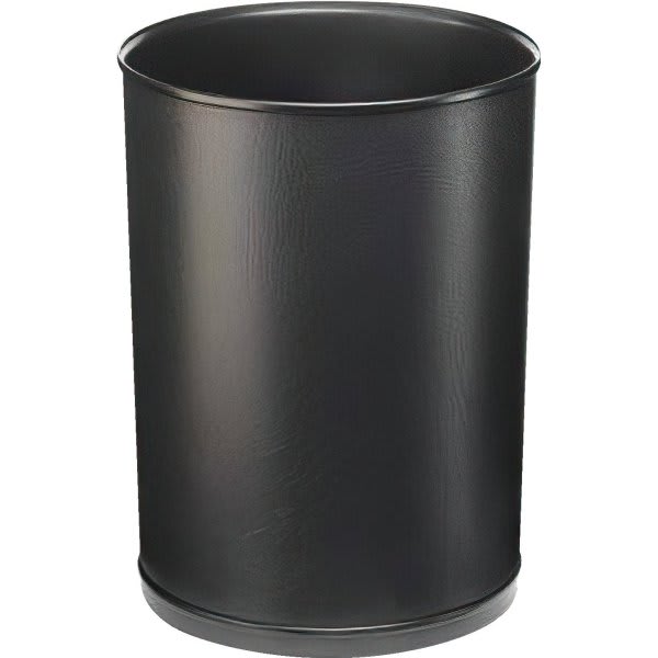 Wescon Lancaster 13 Quart Round Black Ignition Resistant Wastebasket, Case Of 4