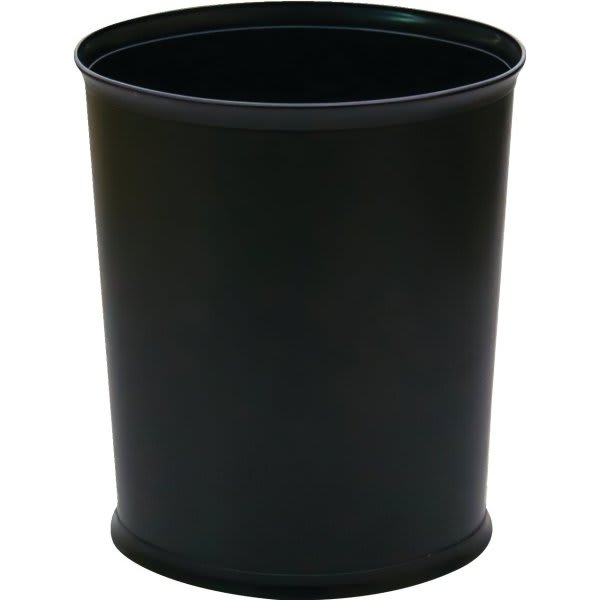 Wescon Lancaster 13quart Oval Black Plastic Wastebasket Ignition,case Of 8