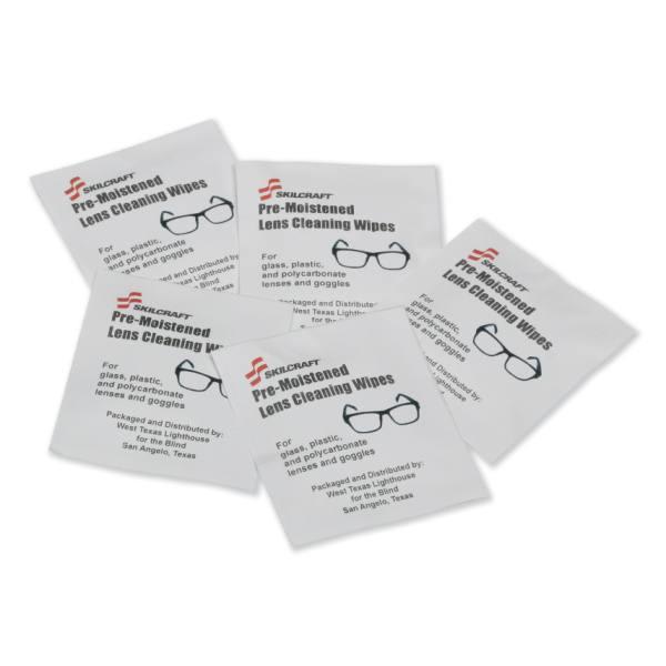 Skilcraft Lens Wipes, 5 X 8, White, Box Of 100
