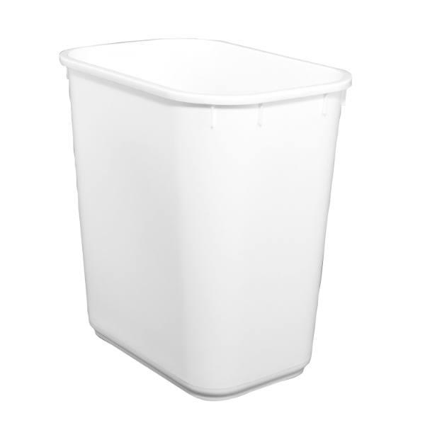 Hapco Essential 13 Quart Rectangular Wastebasket, White, Case Of 12