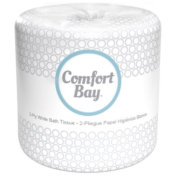 Comfort Bay Bright White 2-Ply Bath Tissue, Case Of 96