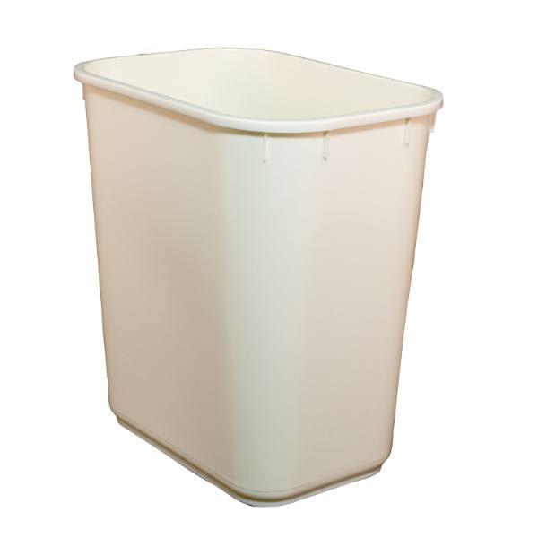 Hapco Essential 13 Quart Rectangular Wastebasket, Vanilla, Case Of 12