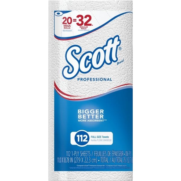 Scott Mega Roll Kitchen Paper Towels With Absorbency Pockets Rolls Case Of 20