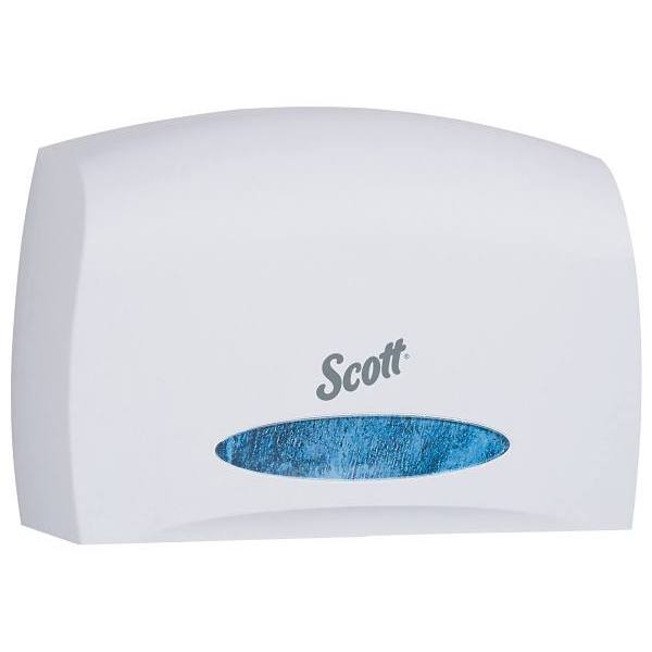 Scott Essential 09603 Coreless Jumbo Roll White Toilet Paper Dispenser, Stub Roll