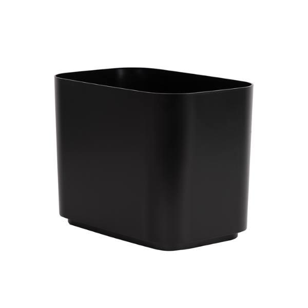 Hapco Contempo 8 Qt. Rectangle Wastebasket, Black Stainless, Case Of 6