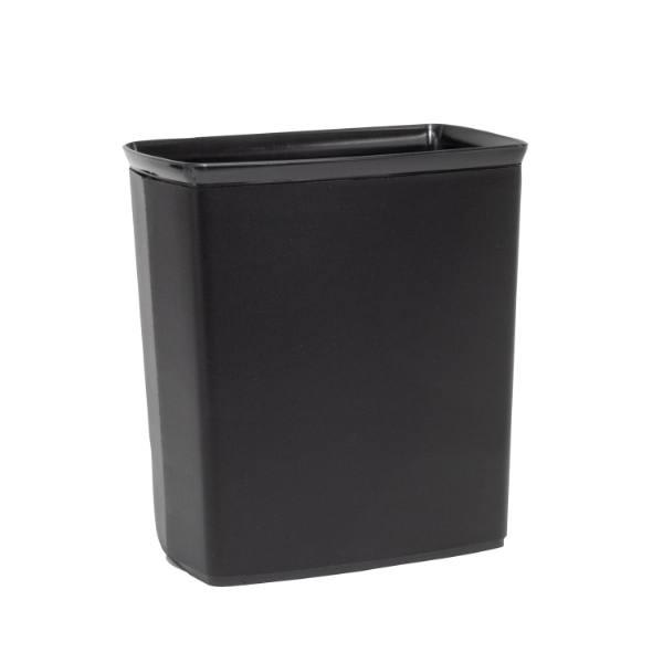 Hapco Signature 10 Qt Rectangle Vegan Leather Wastebasket,monterey Black,case Of 12