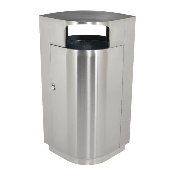 Commercial Zone Products Leafview 40 Gallon Waste Receptacle Stainless Steel