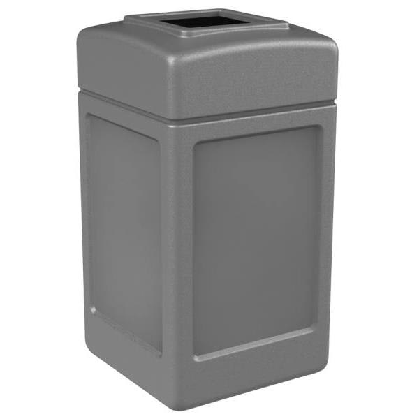 Commercial Zone Products Polytec 42 Gallon Waste Container Open Top Gray