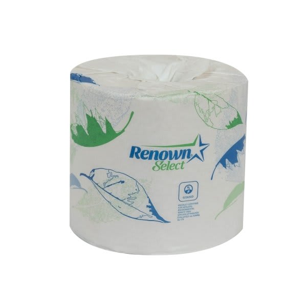 Renown 2-Ply Toilet Paper, White, 500 Sheets/Roll, 80 Rolls/Case