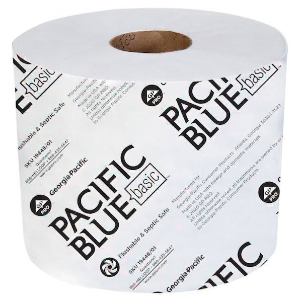 Pacific Blue Basic™ 2-Ply White Embossed Bathroom Tissue Toilet Paper Case Of 48