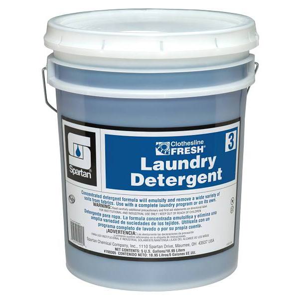 Spartan Clothesline Fresh, Laundry Detergent 3, Pleasant Fragrance, 5 Gal
