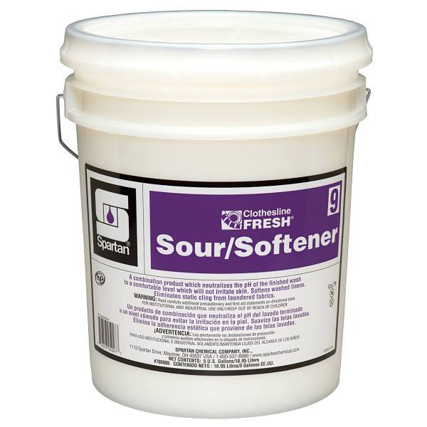 Spartan Clothesline Fresh, Sour/Softener 9, Mild Scent, 5 Gal