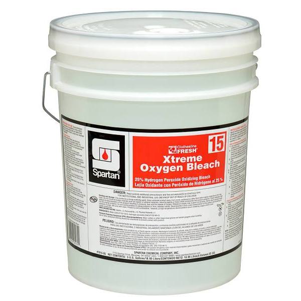 Spartan Clothesline Fresh, Xtreme Oxygen Bleach 15, Fragrance Free, 5 Gal