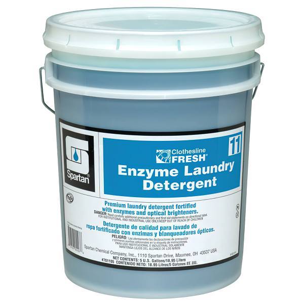 Spartan Clothesline Fresh, Enzyme Laundry Detergent 11, Pleasant Scent, 5 Gal.