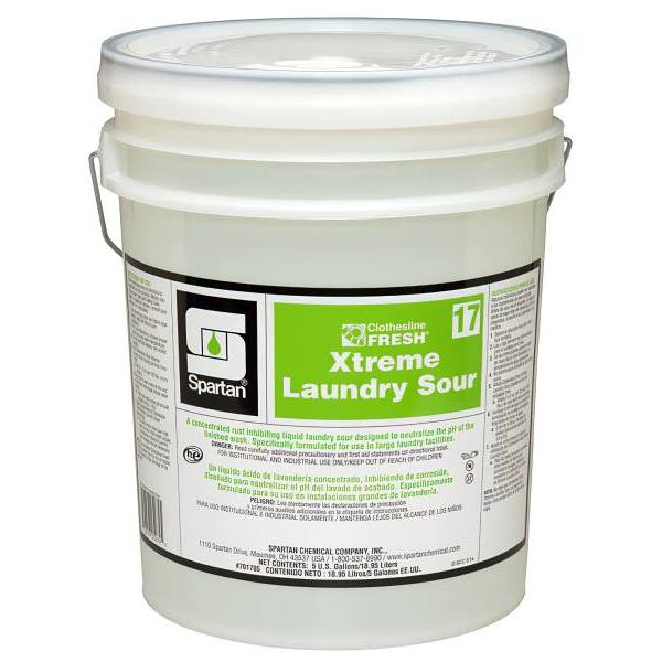 Spartan Clothesline Fresh, Xtreme Laundry Sour 17, Mild Scent, 5 Gal