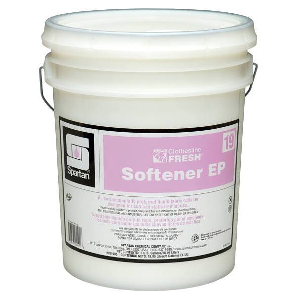 Spartan Clothesline Fresh, Softener EP 19, Pleasant Scent, 5 Gal