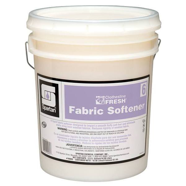 Spartan Clothesline Fresh, Fabric Softener 6, Pleasant Scent, 5 Gal