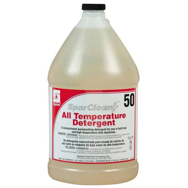 Spartan SparClean All Temperature Detergent 50, Mild Scent, 1 Gal, Case of 4